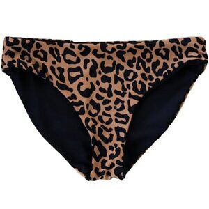 NWOT Coral Reef Swim Reversible Breeze Bikini bottoms Black Leopard